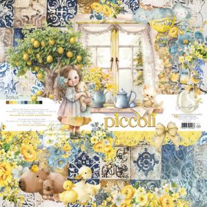 Kit de Papel para Scrapbooking Carina Sartor Coleção Piccoli com 16  folhas + 2 folhas BÔNUS EXCLUSIVA