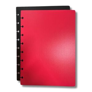 Kit Capa e Contra Capa para Caderno de Discos Caderno Inteligente com 8 furos 22 x 16 cm Vermelho