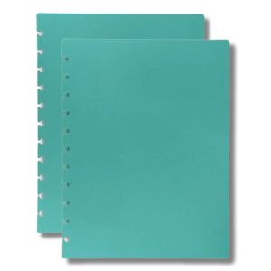 Kit Capa e Contra Capa para Caderno de Discos Caderno Inteligente com 11 furos 30,6 x 22,6 cm Verde