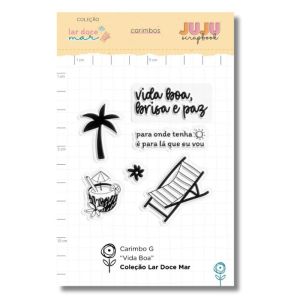 Carimbo G Juju Scrapbook Vida Boa – Coleção Lar Doce Mar