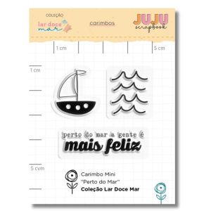 Carimbo Mini Juju Scrapbook Perto do Mar Coleção Lar Doce Mar