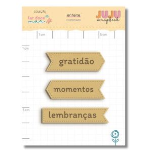 Chipboard Juju Scrapbook Viajar Coleção Lar Doce Mar