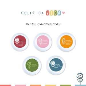 Kit Carimbeira Juju Scrapbook Coleção Feliz da Vida