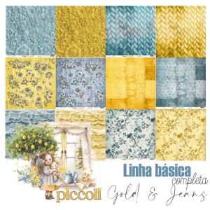 Kit de Papel para Scrapbooking Básicos Carina Sartor Coleção AmorecosPiccoli com 6 folhas