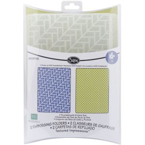 Placas de Relevo e Textura para Scrapbook Sizzix By Echo Park Houndstooth and Dots  (2 unidades)