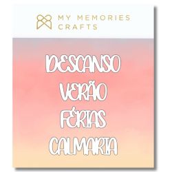 Kit em Acrílico Adesivado My Memories Crafts Títulos Coleção Meu Dia de Verão 