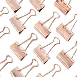 Clips Prendedores de Papel Binder Rose Gold 19 mm