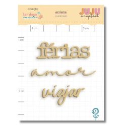 Chipboard Juju Scrapbook Viajar Coleção Lar Doce Mar