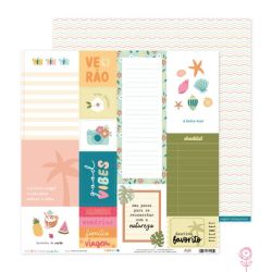 Papel para Scrapbook Histórias de Verão Juju Scrapbook Coleção Lar Doce Mar