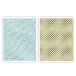 Placas de Relevo e Textura para Scrapbook Sizzix By Echo Park Houndstooth and Dots (2 unidades)