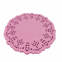 Papel Rendado Doily Art & Montagem Rosa 14 cm