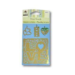 Stencil em Metal Plaid Love 46772 Sinalizador Metálico