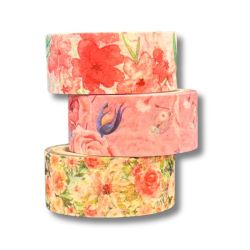 Kit com 3 Fitas Adesivas Washi Tape Floral