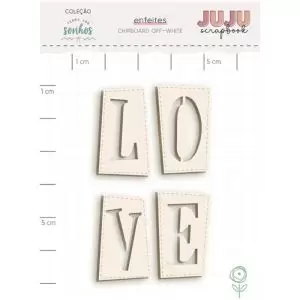 Chipboard Juju Scrapbook Felizes para Sempre com Bolo